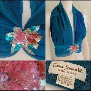 Ema Savahl celeb designer Halter top sequin
